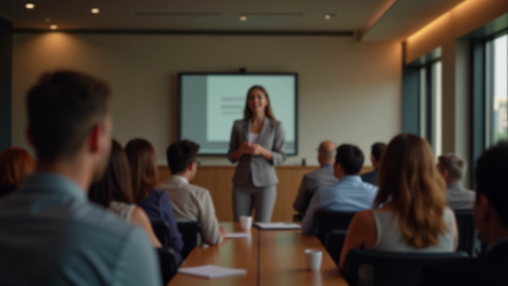 Professional presenting to an audience